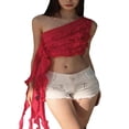 thumbnail image 1 of Women Crop Vest Tops Sleeveless Off Shoulder Ruffle Party Summer Spring Shirt, 1 of 5