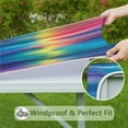 thumbnail image 6 of Colorful Striped Pattern Square Fitted Tablecloth with Elastic Edge,Square Table Cover,Washable Elastic Table Cover for Home Kitchen Party Decor 36"x36", 6 of 6
