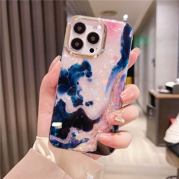 Funda de teléfono a prueba de golpes para iPhone, carcasa de sueño brillante, grieta de mármol, 13 Pro Max, 14Plus, 14Pro Fivean unisex