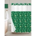 thumbnail image 6 of No Hook Shower Curtain with Snap in Liner, St. Patrick's Day Lucky Shamrock Waterproof Bath Curtain Double Layers with See Through Top Window, Country Leaves on Green Hotel Shower Curtains 60x72in, 6 of 9