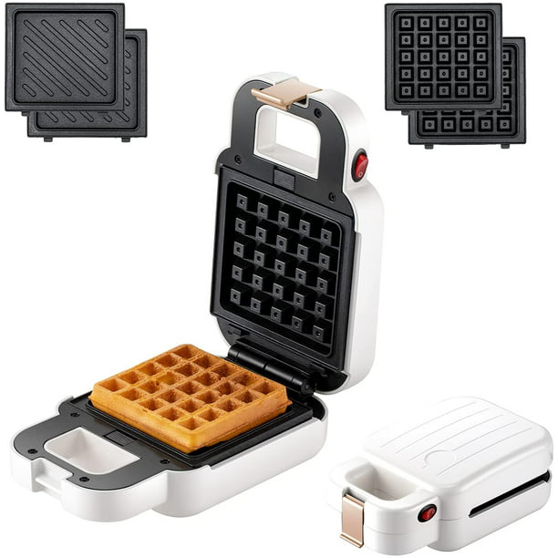 Auertech Mini Waffle Maker, 2-in-1 Sandwich Maker Panini Press Grill with  Detachable Non-stick Plates, Indicator Lights, Cool Touch Handle