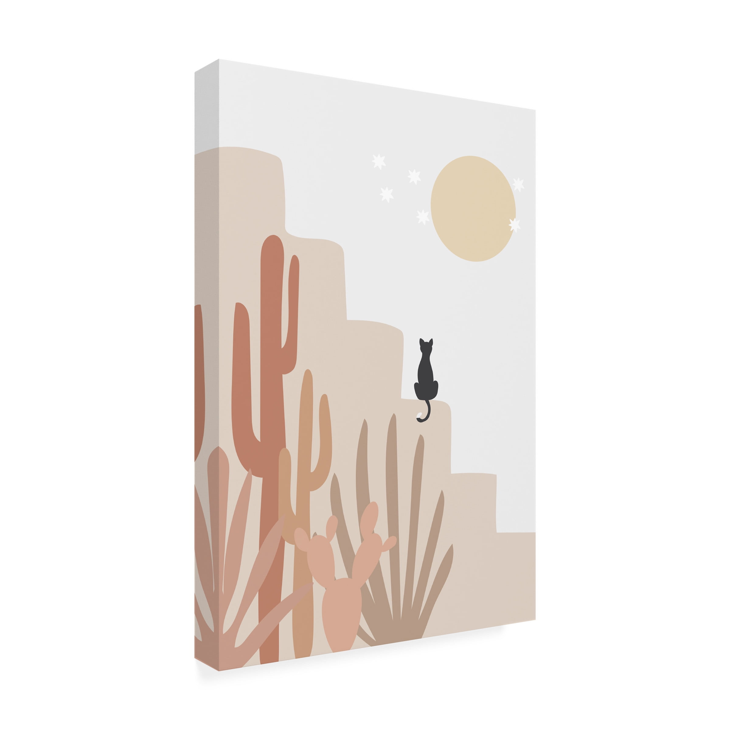 Melloi Art Prints 'Cat with Cactus' Canvas Art