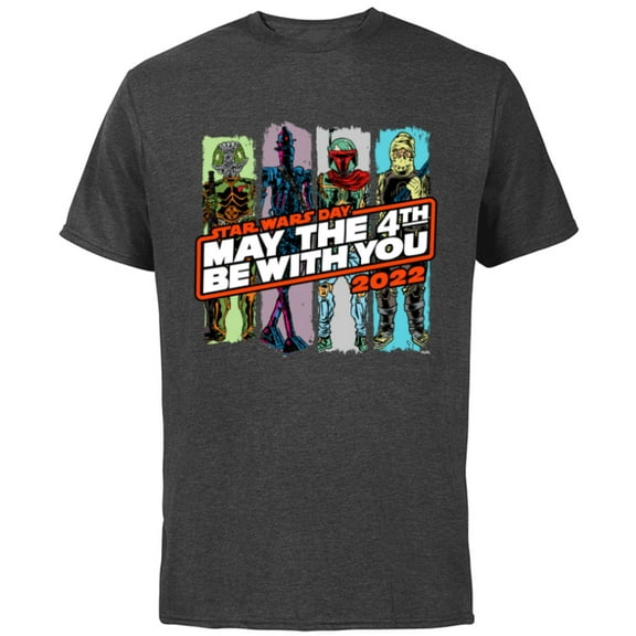 Star Wars May The 4th Be With You 2022 Bounty Hunters - Short Sleeve Cotton T-Shirt for Adults - Customized-Charcoal