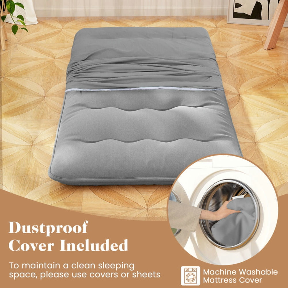 Demifill Futon Mattress, Mattress with Washable Cover and Carry Bag, Twin Size