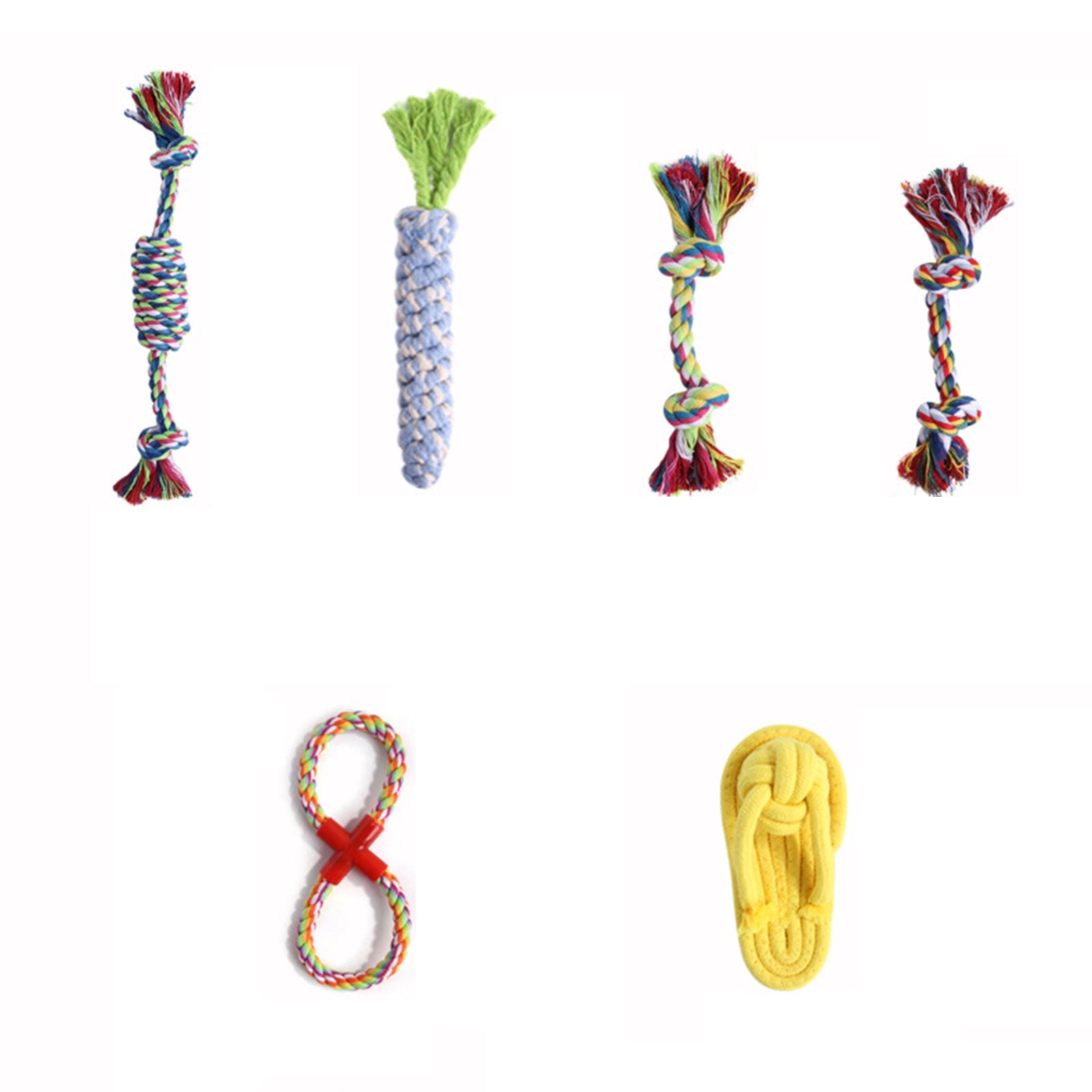 BQBQERT 9 pcs Dog Rope Traditional Christmas Dog Toothbrush Teeth Indestructible Dog for Pet