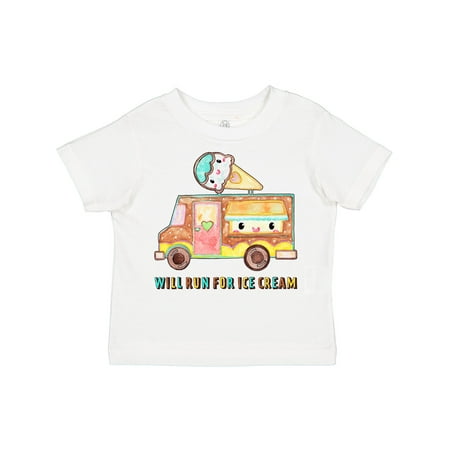 

Inktastic Will Run for Ice Cream- Ice Cream Truck Gift Toddler Boy or Toddler Girl T-Shirt