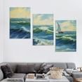 thumbnail image 4 of Nawypu  Extra Large Seascape at Saintes Maries by Vincent Van Gogh Reproduction Giclee Canvas Prints Ocean Sea Pictures on Canvas Wall Art 12''x16''X3 Panels, 4 of 4