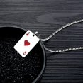 thumbnail image 3 of 1 collar plateado de acero inoxidable, complementos masculinos para parejas y hombres (As de Corazones) JM, 3 of 5