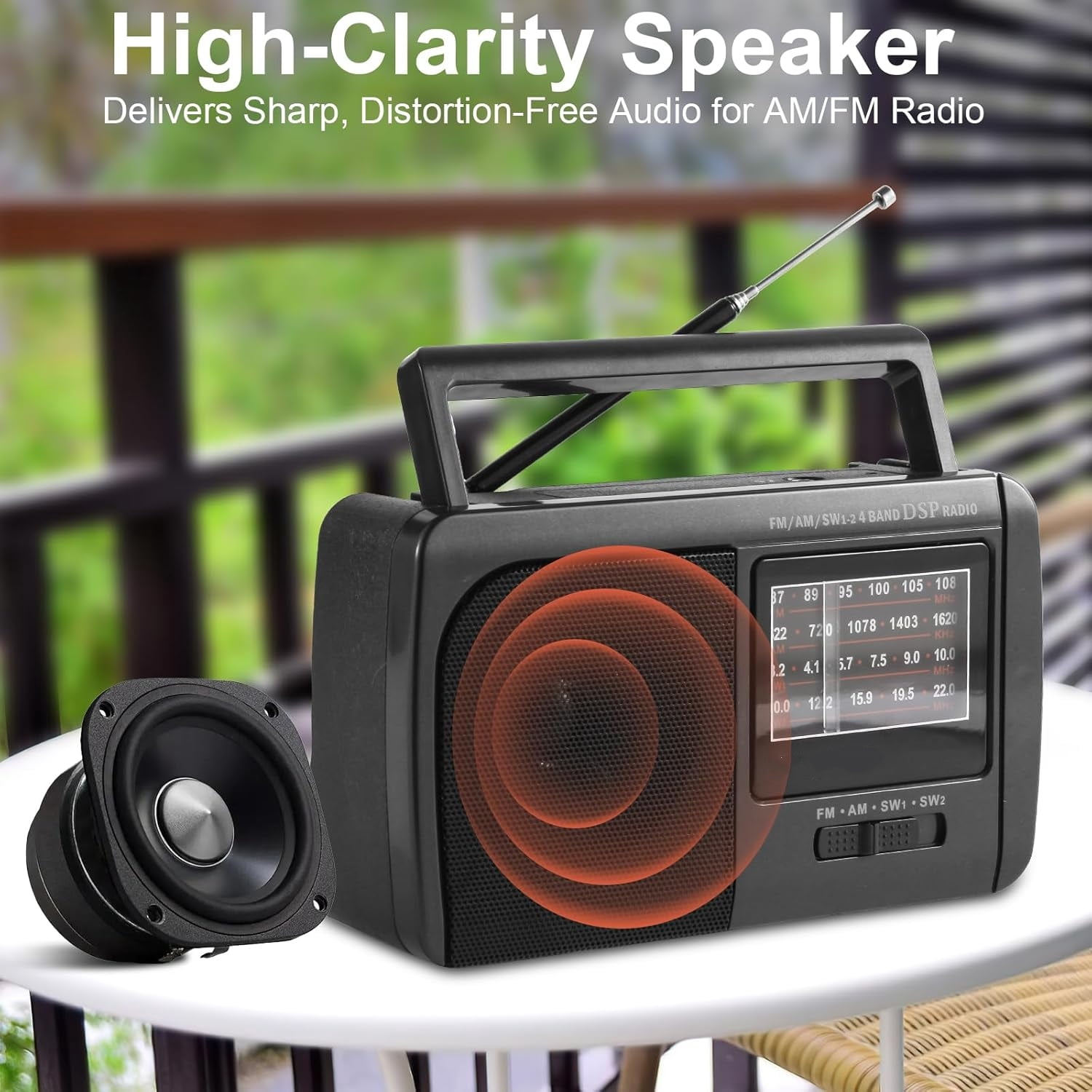 Portable AM FM SW Radio, Retro Transistor Radio, Personal Radio Shortwave Design with 3W Speaker, 3.5mm Headphone Jack,Battery Operated for Home,Outdoor,Emergency Survival,Perfect Gift for Senior,kid
