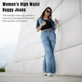 thumbnail image 3 of Vaqueros holgados de cintura alta para mujer, pantalones de mujer con bolsillo con solapa, ajuste relajado de pierna ancha recta, jeans cargo de moda Y2K, 3 of 7