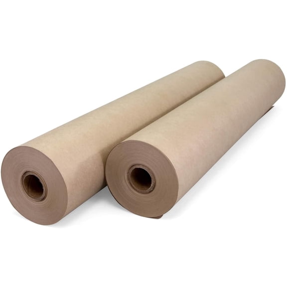 IDL Packaging 24" x 150 feet (1800 inches) Brown Kraft Paper Roll, 50 lbs. (Pack of 2)