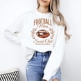 thumbnail image 3 of Football Mom Social Club Sweatshirt Faux Glitter Cheering from the Sidelines Football Pullover White Sweatshirt Large, 3 of 5