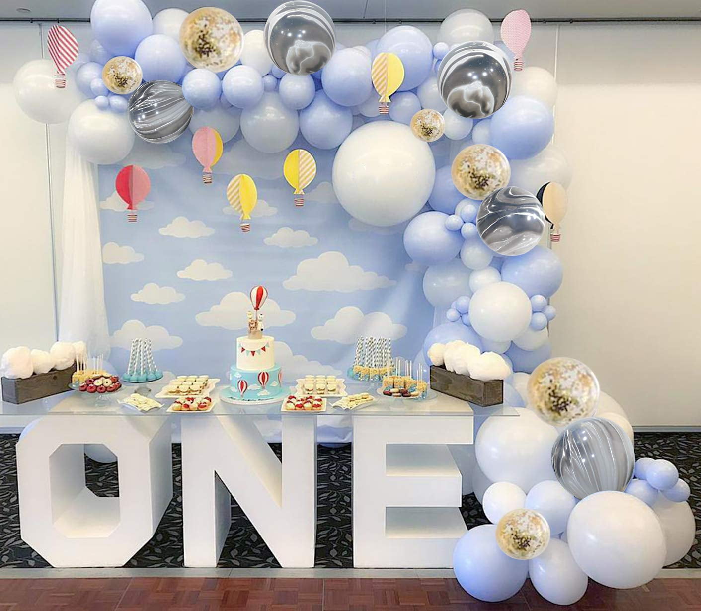 Unique Party 12 Inch 30th Birthday Blue Balloons One Size White