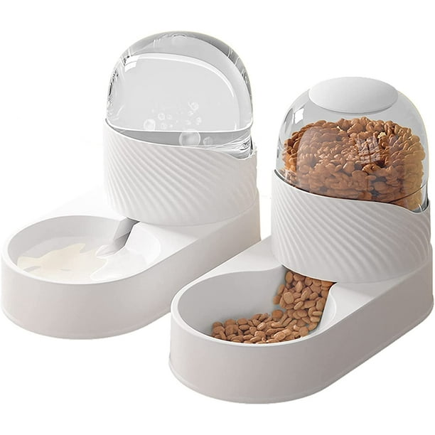 Juego automático de comedero y dispensador de agua para perros y gatos, juego de comedero y bebedero para perros por gravedad con tazón de comida para mascotas, dispensador de agua y comida para