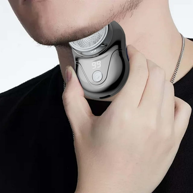 Meitianfacai Rasoir Électrique, Rasoir à Barbe Rotatif Haute Vitesse, Rasoir Électrique Portable Étanche Rechargeable pour Rasage Humide et à Sec pour Hommes, Cadeau pour la Fête des Pères
