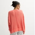 thumbnail image 2 of Juniors' SO® Oversized Waffle V Neck Top Color: Oat Heather Size: LARGE, 2 of 4