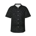 thumbnail image 1 of Fotbe Black Glitter Camisa Hawaiana para Hombre Unisex – Camisa Casual de Verano con Botones de Manga Corta de Algodón y Lino,XX-Large, 1 of 7