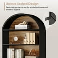 thumbnail image 5 of Tribesigns 77" Tall Arched Bookcase, 5-Tier Freestanding Wooden Bookshelf with File Cabinet Drawer, Black, 5 of 9