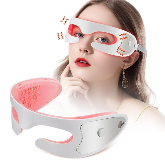 Led Light Eye Mask, Eye Massager with Led Light, Led Light Eye Beauty Device with 3 Modes, 3min Auto Off, 36pcs Led Lights, Adjustable Strap for Relieve Eye Fatigue, Reduce Puffiness and Fine Lines