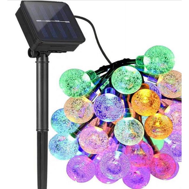 Guirnaldas de luces solares para exteriores - 5M 20 LED coloridas impermeables superan