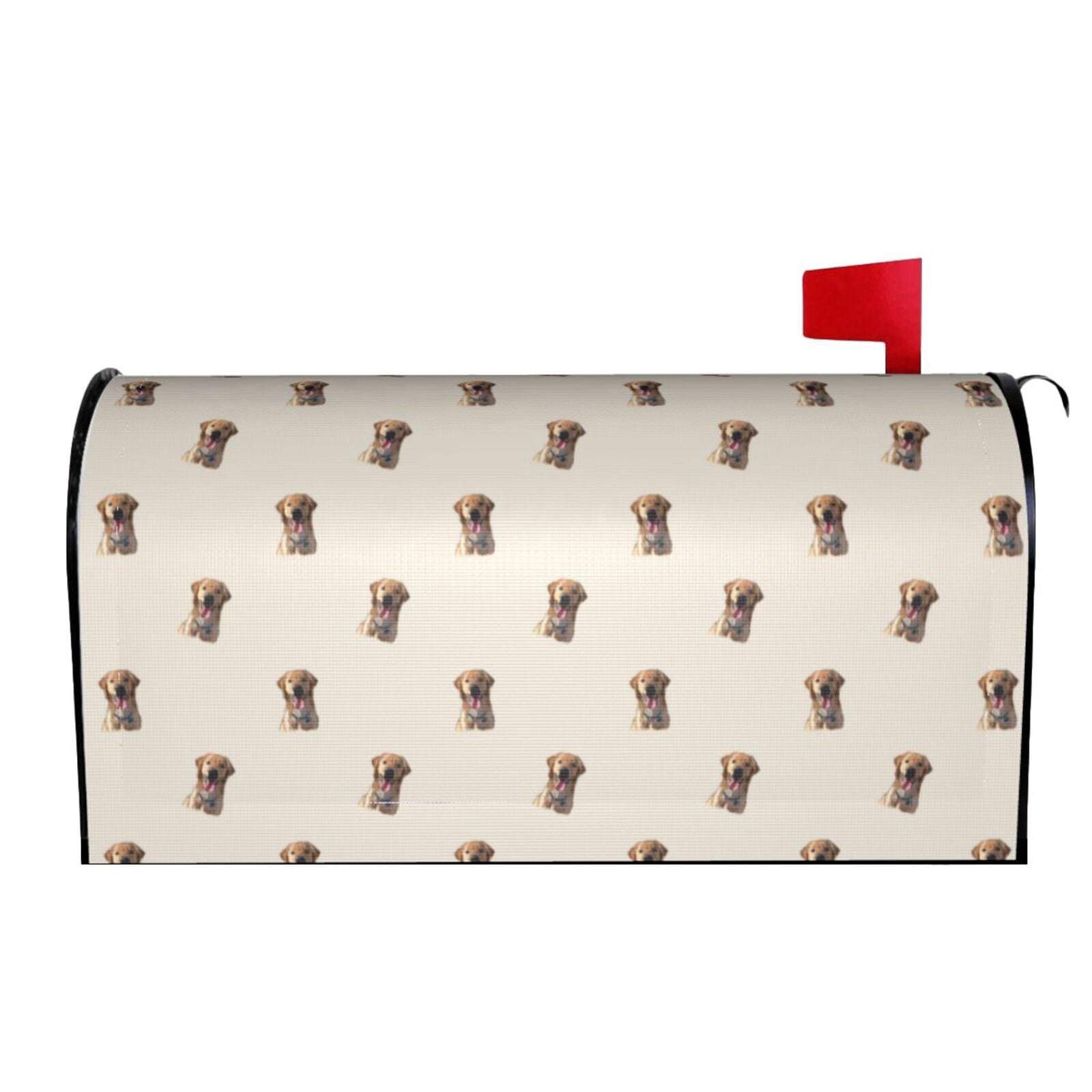 Xecao Labrador Retriever Dog for Mailbox Cover with Magnetic Strips, Waterproof and Sunscreen, Adds a Decorative Touch to Your Garden Yard.