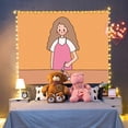 thumbnail image 1 of Tapiz de pared Pink Girl de microtela, 150 x 130 cm, estética para habitaciones, 1 of 1