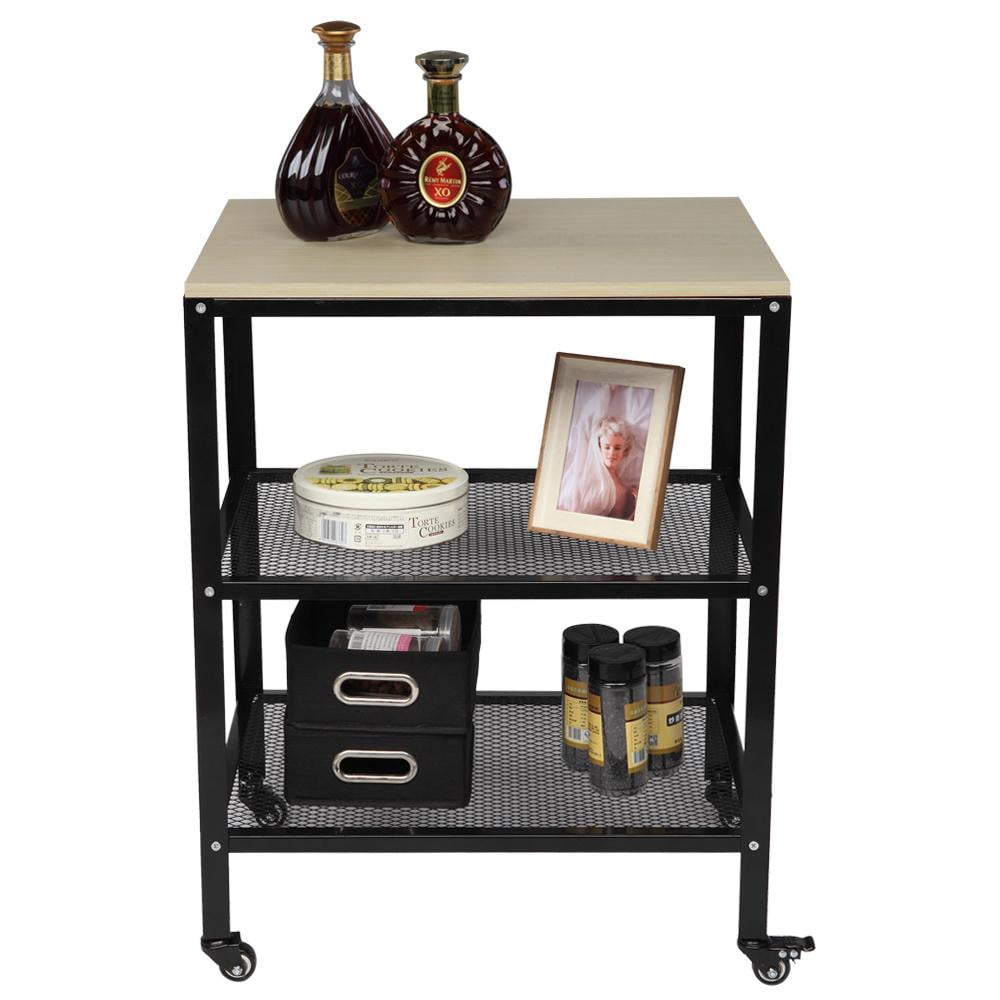 Microwave Cart on Wheels, 3Tier Movable Rolling Kitchen Cart Baker