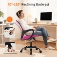 thumbnail image 5 of BestOffice Ergonomic Office Chair, Lumbar Support, Adjustable Height with Armrests for Adults(Pink), 5 of 8