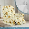thumbnail image 3 of Kuiaobaty Sunflower Music Print Recliner Couch Cover with Elastic Bottom Durable Reclining Sofa Slipcover Stretch Reclining Slipcover Breathable Recliner Chair Cover for Pets Kids, 3 of 8