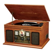 Victrola Nostalgic Classic Wood 6-in-1 Bluetooth Turntable Entertainment Center, Mahogany