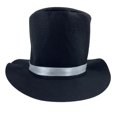 thumbnail image 2 of BRGZLK Felt Top Hat Magician Hat Adults Lightweight Comfortable Costume Accessory with Elegant Black Ribbon Ringmaster Hat for Halloween Christmas Dress Up Silver Free Size, 2 of 4