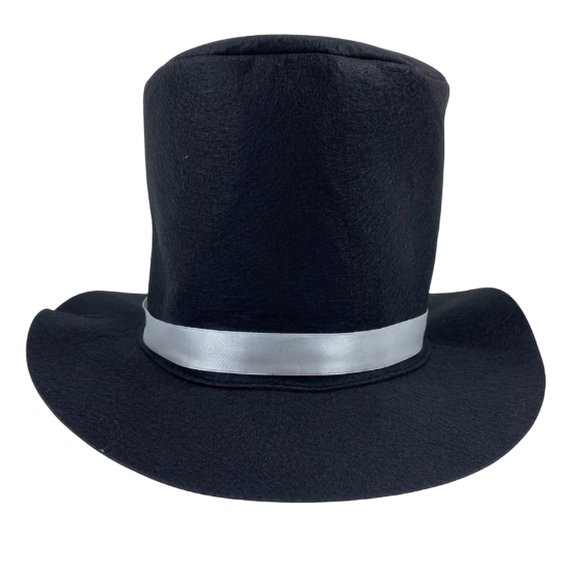 BELTNOV Men's Classic Retro Top Hat Steampunk Magician Wide Brim Hat with Satin Band for Stage Performance Festival Party Silver