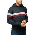 thumbnail image 4 of X RAY JEANS Mens Full Zip Hooded Sweater With Stripes &amp; Lining, Navy/Red, L, 4 of 6