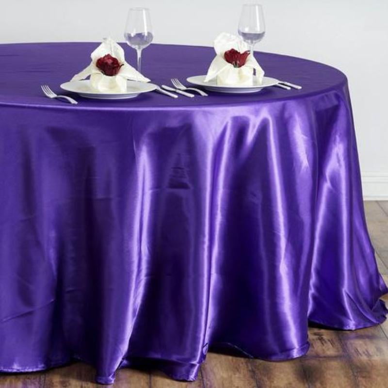 BalsaCircle Halloween Party 60x102 in Purple Rectangle Washable Decorative Satin Solid Color Tablecloth Party Decorations Supplies Dining