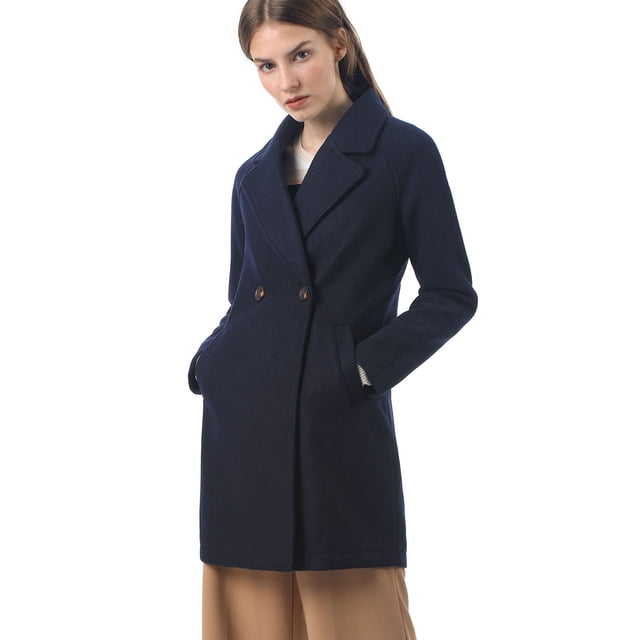 Manteau Trench Raglan à Revers Croisé pour Femme Bleu P (US 6)