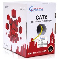 NewYork Cables Cat6 Plenum Pure Copper 1000ft Bulk Ethernet Network Lan Cable UTP 4Pairs 550MHz 23AWG Yellow