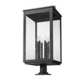 thumbnail image 3 of Z-Lite Hartwell 6 Light Outdoor Pier Mounted Fixture in Sand Black color,Aluminum frame, 3 of 8
