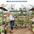 thumbnail image 5 of 6x4 FT Greenhouse Kit for Outdoors – Durable Aluminum Frame, Sliding Lockable Door, Adjustable Roof Vent, Gutter System, Easy Assembly–Original Color, 5 of 9