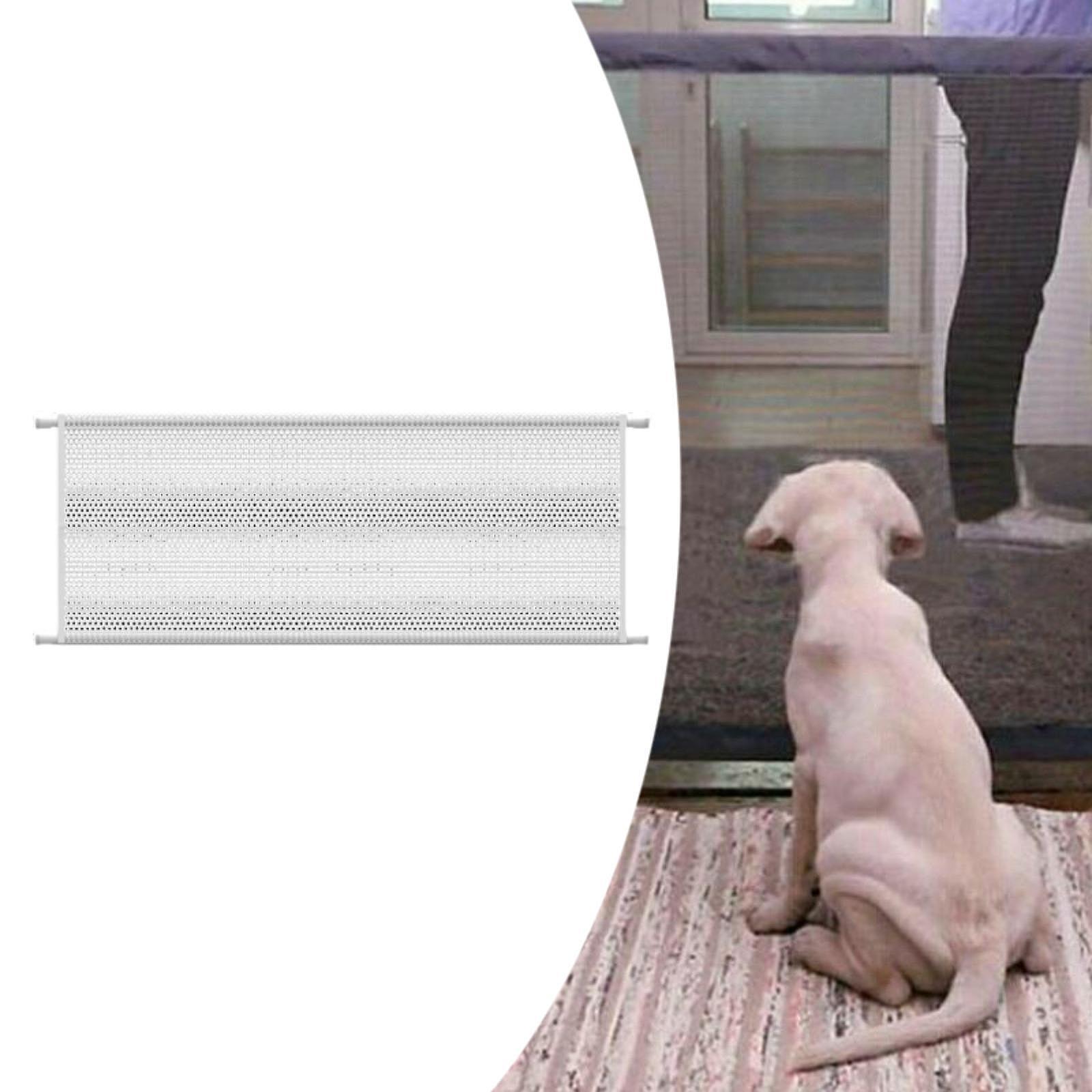 Pet Gates Dog Barrier Mesh Adjustable Width Telescopic Steel Tubes Home Doorway Hallway Stairs Indoor Use