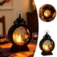 thumbnail image 2 of Witch LED Lantern, Black , 6.7" Battery Operated Light with Spooky Silhouette, Hanging & Tabletop Decor for Party, 2 of 7