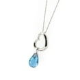 thumbnail image 5 of Galaxy Gold 14K Solid White Gold 18" Open Heart Pendant Necklace with a Genuine Blue Topaz Drop, 14"-24" Sizes, December Birthstone, Symbol of Calm, 5 of 6