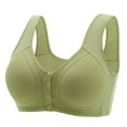thumbnail image 1 of PEASKJP Women's Front Closure Bra Full Coverage Lace Plus Size Compression Unlined Bras with Underwire, Green 40, 1 of 5