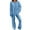 J01#Blue, variant on zfwon Knitted Loungewear Sets for Women Casual Soft Stretch Pyjamas Set Round Neck Long Sleeve Jumpers and Wide Leg Trousers 2 Pieces Tracksuit Full Set Loungewear Sleepwear Homewear