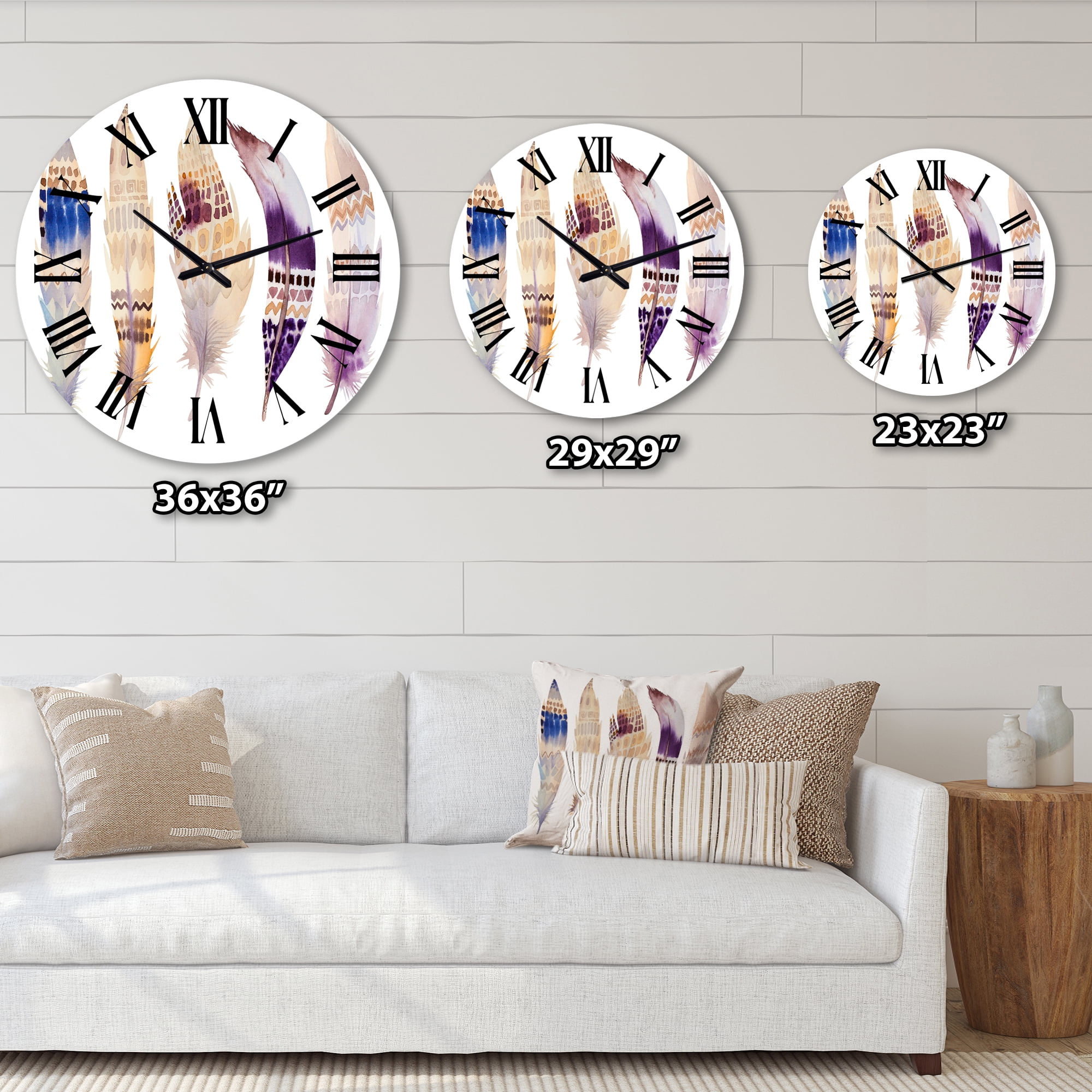 Designart 1 in Quartz Bohemian Wall Clock