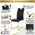 thumbnail image 6 of Sumdeal Modern Black Pu Leather Dining Chair Set with Golden C-shaped Metal Legs,Set of 4, 6 of 7