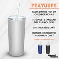 thumbnail image 2 of 6 Mira Stainless Steel Tumblers with Straw Set, 16 oz. - Double Wall, Tritan Lid - Silver, 2 of 5