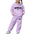 thumbnail image 6 of Gaexia Toddler Kids Long Sleeve Hoodie and Pants Set Soft Warm Pullover Outfit for Girls and Boys All Season Casual Playwear,Purple,12-13 Years, 6 of 7