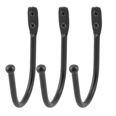 Cars Decorative Wall Hook - Uxcell Household Cabinet Wall Door Clothes Hat Bag Rack Hanger Storage Hook Black 3pcs