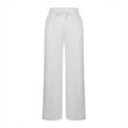 thumbnail image 2 of Inleife Women Solid Color Casual Straight Leg Wide Leg Drawstring Pocket Sweatpants Long Pants, 2 of 5