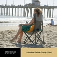 thumbnail image 3 of ARROWHEAD OUTDOOR Portable Folding Camping Quad Chair w/ 6-Can Cooler, Cup & Wine Glass Holders, Heavy-Duty Carrying Bag, Padded Armrests, Headrest, Supports up to 450lbs, USA-Based Support (Green), 3 of 8